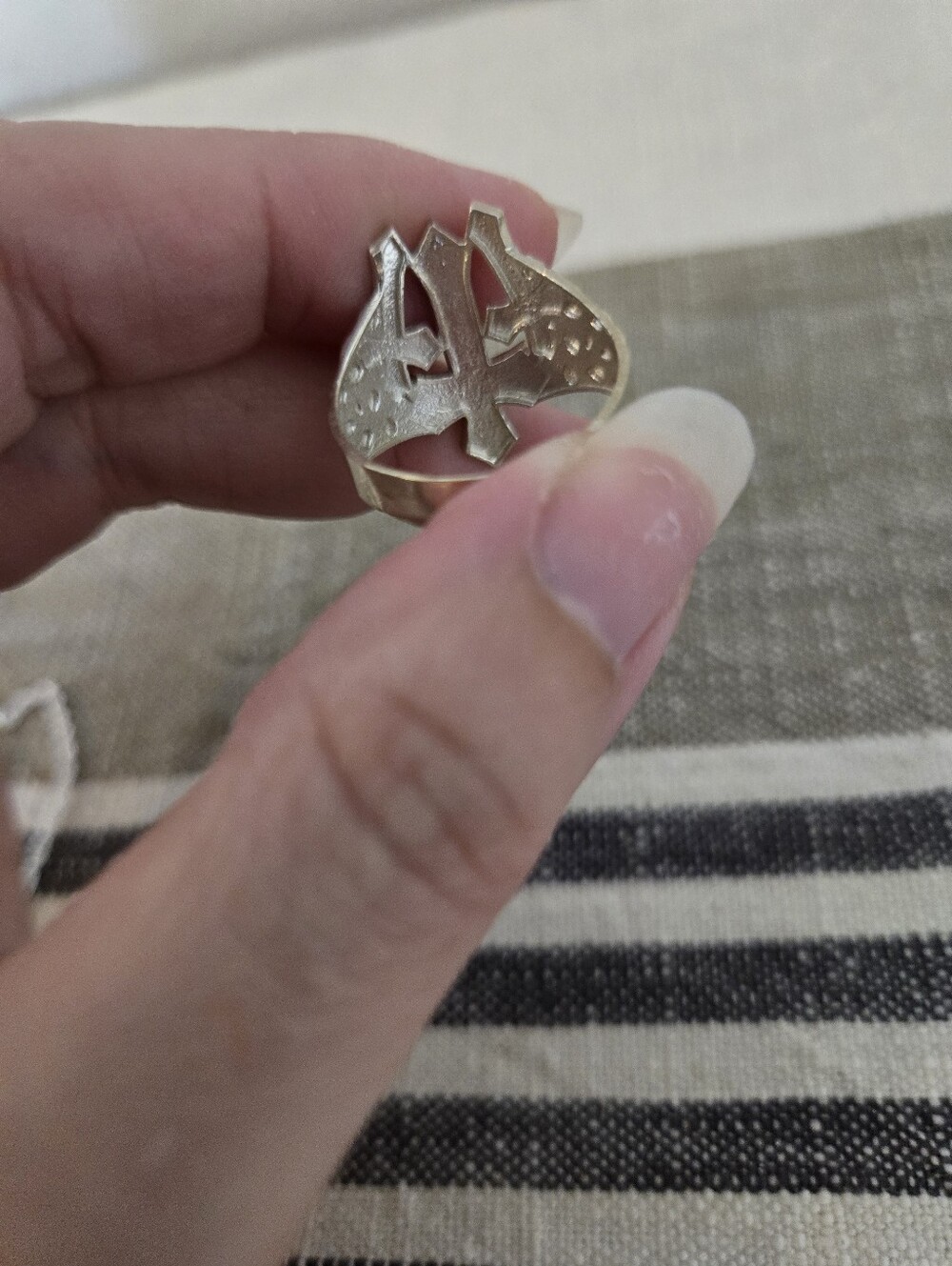 Sterling Silver Triple Cross Pendant Necklace with Matching Ring, Ring Size 10 - Picture 10 of 10